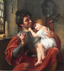 Asker ve Çocuğu, Theodor Hildebrandt, 1832