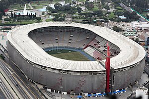 Luftaufnahme des Estadio Nacional (Juni 2021)