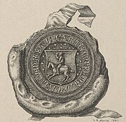 Das Große Siegel Litauens mit dem litauischen Vytis (Waykimas) in der Mitte, das Alexander Jagiellon gehört, 1503