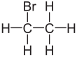 Bütün hidrojenleri eklenmiş etil bromürün iskelet formülü