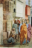 Ο Άγιος Πέτρος θεραπεύει με την σκιά του, νωπογραφία, 1424-1425, Φλωρεντία, Santa Maria del Carmine, Cappella Brancacci
