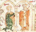 Coelestin III. (rechts) und Heinrich VI.