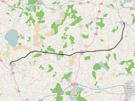 Spoorlijn Høng - Tølløse op de kaart