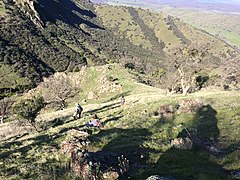 Hikers on a slope