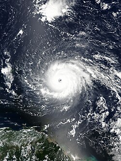 Az Irma hurrikán a Kis-Antillák mellett szeptember 5-én