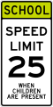 School Speed Limit Assembly C (CA) SR4-1(CA)