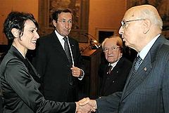 Präsident Napolitano empfängt Manuela Di Centa