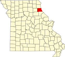 Karte von Marion County innerhalb von Missouri