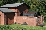 Maschinenhaus in Kąty (Kanthen) mit Wasserrad zum Antrieb der Seiltrommel