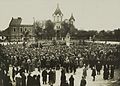 Marktplatz im Jahr 1926, im Hintergrund die im Jahre 1936 abgerissene Kirche