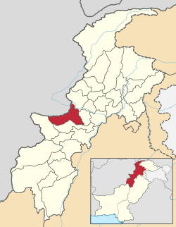 Karte von Pakistan, Position von Khyber hervorgehoben