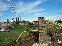 Construction of the second wall.