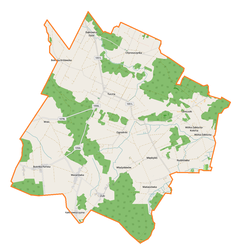 Mapa konturowa gminy Tuczna, blisko centrum na prawo znajduje się punkt z opisem „Piczowska”