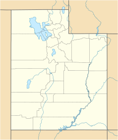 Mapa konturowa Utah, w centrum znajduje się punkt z opisem „Ferron”