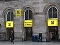 Calvert typeface on the Tyne and Wear Metro