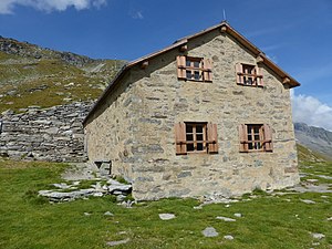 Zum Museum rückgebaute Hütte