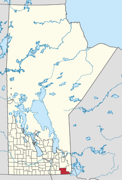 Location of the Rural Municipality of Piney in Manitoba