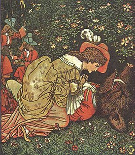 Illustratie voor Beauty and the Beast door Walter Crane (1874)