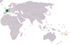 Location map for Fiji and France.