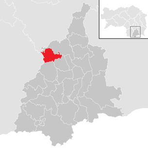 Lage der Gemeinde Hengsberg im Bezirk Leibnitz (anklickbare Karte)