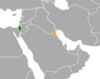 Lage von Israel und Kuwait