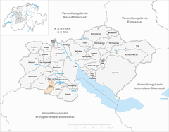 Kaart van de voormalige gemeente