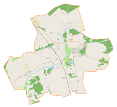 Mapa konturowa gminy Krzepice, u góry znajduje się punkt z opisem „Zajączki Drugie”