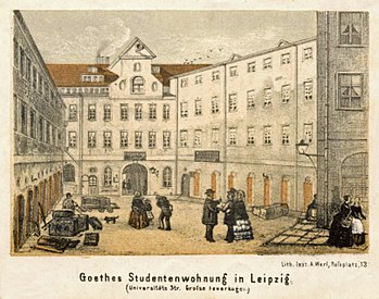 Hof der „Großen Feuerkugel“ – Goethes Studentenwohnung in Leipzig