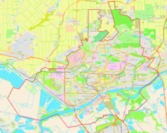 Mapa konturowa Rostowa nad Donem, blisko centrum po prawej na dole znajduje się punkt z opisem „Południowy Uniwersytet Federalny”