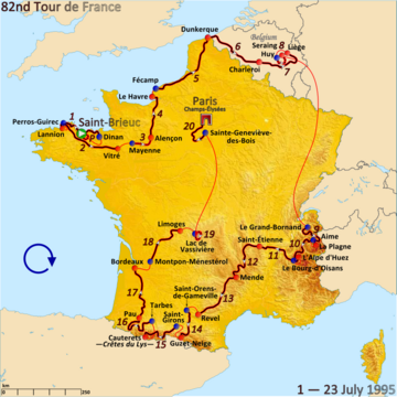 1995 Tour de France rotası