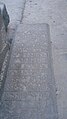 A tombstone inside the church (pictured in 2008 prior to restoration)