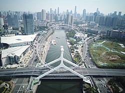 Aerial view of Tianjin Eye, 2019