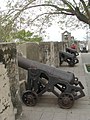 Replica cannon from 1860 line the walls of the fortress.