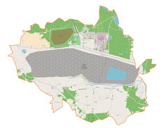 Mapa konturowa gminy Kleszczów, po lewej nieco u góry znajduje się punkt z opisem „Bogumiłów”