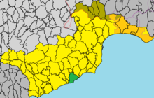 Map of Larnaca District highlighting Mazotos.