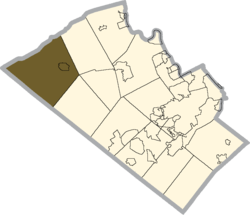 Location of Lynn Township in Lehigh County, Pennsylvania