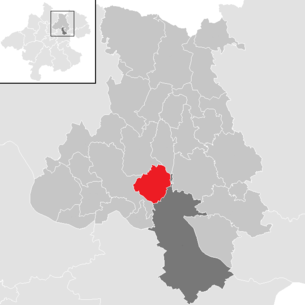 Lage der Gemeinde Lichtenberg (Oberösterreich) im Bezirk Urfahr-Umgebung (anklickbare Karte)