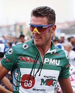 Mario Cipollini in de groene trui tijdens de Ronde van Frankrijk 1993