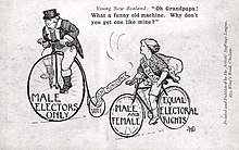 Postcard advocating women's suffrage, New Zealand
