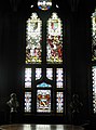 Stained glass window bearing local coat of arms