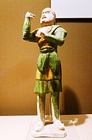 Tri-colored Kucha (Quici) figure. Tang dynasty