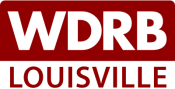 In a crimson red box, the white letters W D R B. Beneath is the word Louisville.