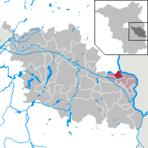 Poziția Brieskow-Finkenheerd pe harta districtului Oder-Spree