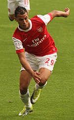 Maroune Chamakh playing for Arsenal in 2010