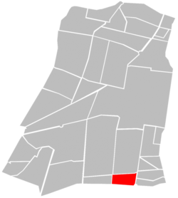 Location of Colonia Algarín (in red) within Cuauhtémoc borough