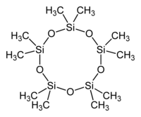 Structuurformule van decamethylcyclopentasiloxaan