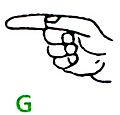 G im Fingeralphabet