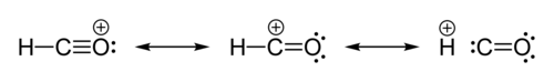 Resonance structures of the formyl cation, HCO+