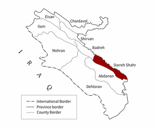 Location within Ilam province