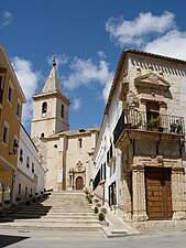 Outside stairs to a 15th century church in La Roda.